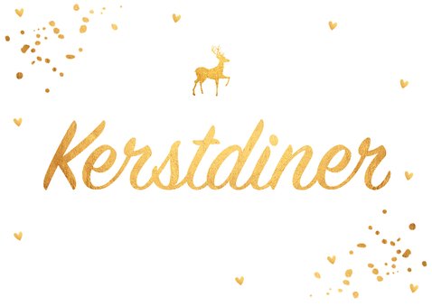 Kerstdiner uitnodiging confetti goud 2