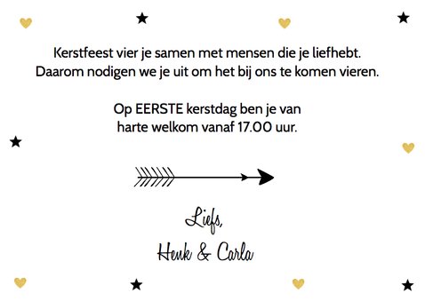Kerstdiner uitnodiging goud - LB 3