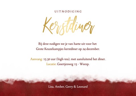  Kerstdiner uitnodiging met ruimte voor eigen foto 3