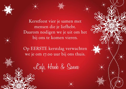 Kerstdiner uitnodiging rood design 3