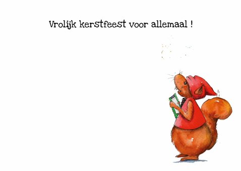Kerstige eekhoorngroetjes van ons 3
