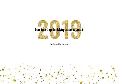 Kerstkaart 2019 Goud Glitter Letters Groot 3