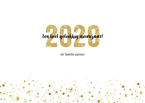 Kerstkaart 2020 Goud Glitter Letters Groot 3