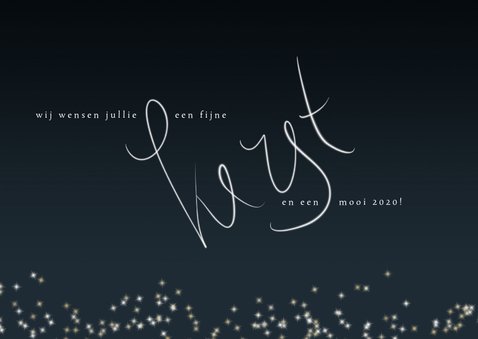 Kerstkaart 2020, handgeschreven tekst en sterretjes 3