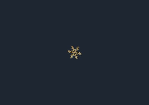 Kerstkaart 2024 goud sneeuwvlokken foto's Achterkant