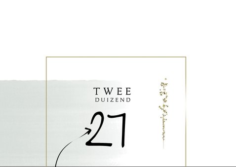 Kerstkaart 2026-2027, met foto en sterretjes in goudlook 2