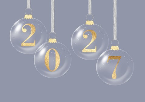 Kerstkaart 2027 blauwe dennentakken 2