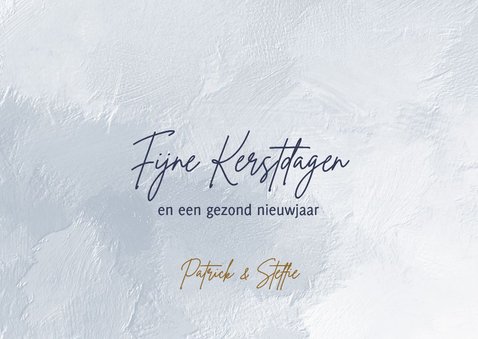 Kerstkaart 2027 goud getal met blauwe verf 3