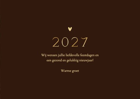 Kerstkaart 2027 transparante foto met goudfolie 3