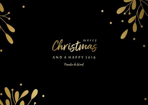 Kerstkaart 3 foto's met tekstvak gouden accenten 3