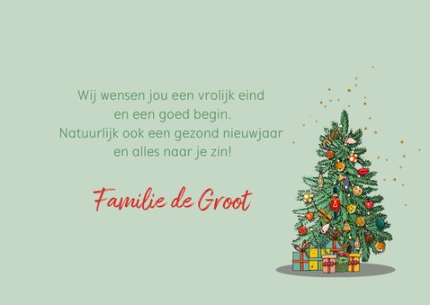 Kerstkaart amerikaanse auto rood 3