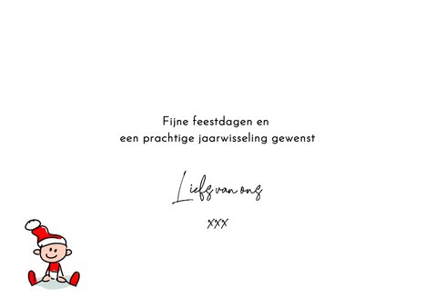 Kerstkaart baby's eerste kerst met jaartal en kerstkindjes 3