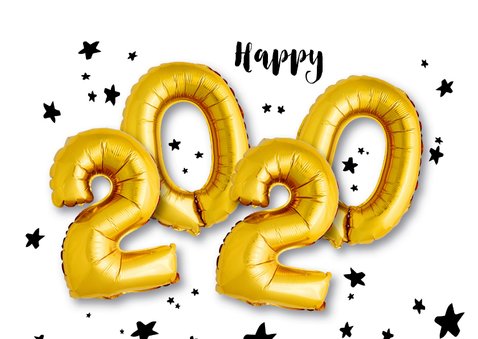 Kerstkaart ballonnen xmas 2020 goud 2