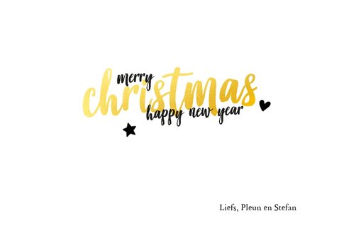 Kerstkaart - best wishes met glitter en gouden letters 3