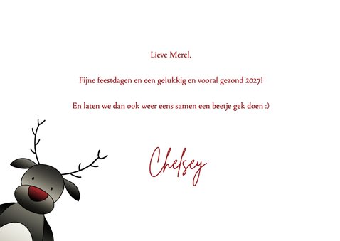 Kerstkaart blokjes rendieren doe eens gek in 2027 3
