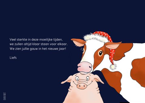 Kerstkaart boerderijdieren 3