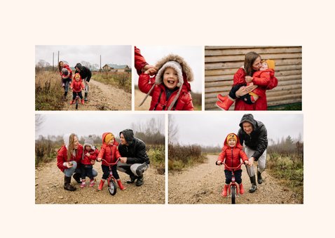 Kerstkaart Botanisch bloemen en schulp rand ovaal 2