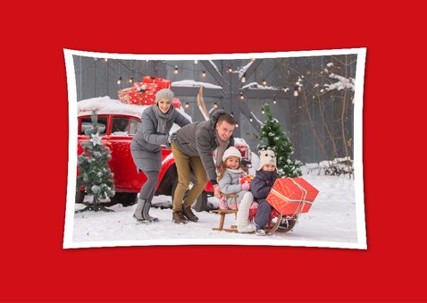 Kerstkaart botanisch hulst liggend met eigen foto 2