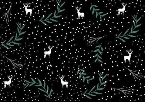 Kerstkaart botanisch met eland 2