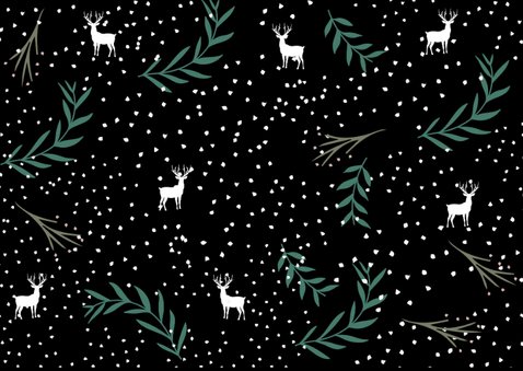 Kerstkaart botanisch met eland 2