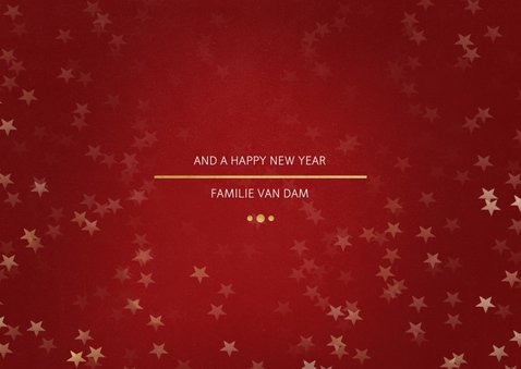  Kerstkaart Christmas rood en goud - Een gouden kerst 3