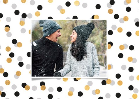Kerstkaart confetti met goudlook 2