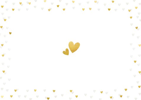 Kerstkaart corona fotokaart liefde hartjes goud missen Achterkant