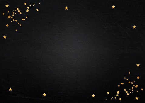 Kerstkaart donker gouden confetti rechthoekig 2
