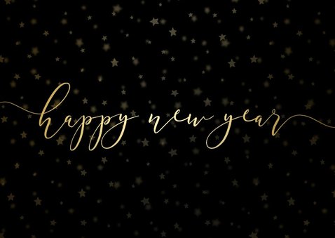 Kerstkaart donker sterren gouden letters en foto's 2