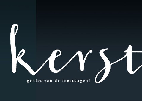 Kerstkaart, donkerblauw met 2 foto's en leuke typografie 2