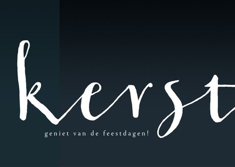 Kerstkaart, donkerblauw met 2 foto's en leuke typografie 2
