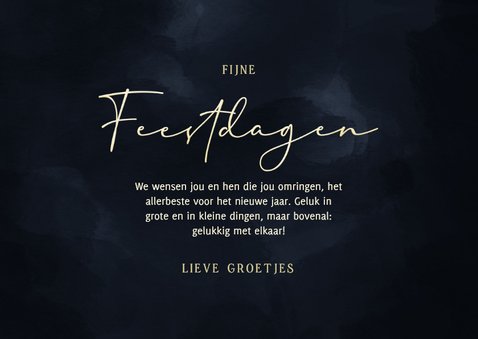 Kerstkaart donkerblauw met gouden 2027 3