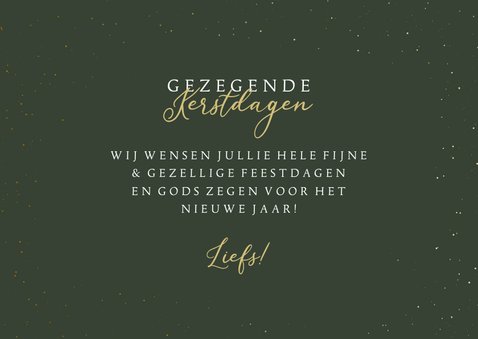 Kerstkaart donkergroen met vier adventskaarsen 3