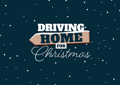 Kerstkaart driving home for christmas foto kerstboom 2