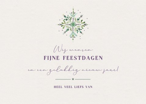 Kerstkaart eigen foto en aquarel kerstster botanisch 3