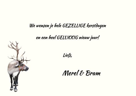 Kerstkaart eigen foto schattig rendier 3