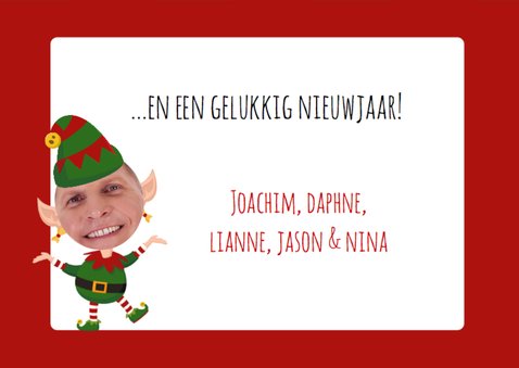 Kerstkaart Elfjes 5 personen 3