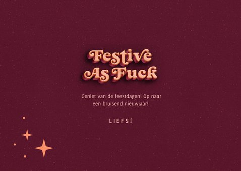 Kerstkaart Festive as F*ck typografisch 3