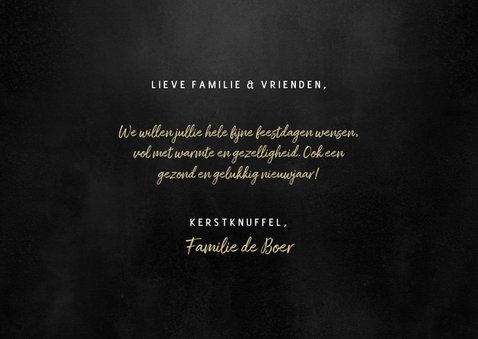 Kerstkaart fijne feestdagen fotocollage 2022 gouden spetters 3