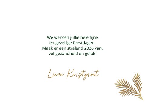 Kerstkaart foto collage groen met goud 3