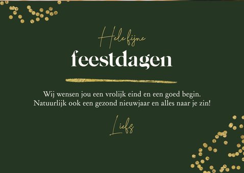 Kerstkaart foto goud confetti hartje fijne kerstdagen 2027 3