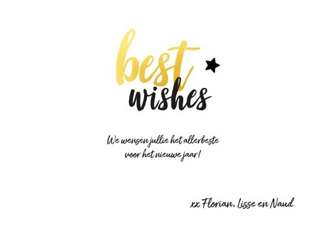 Kerstkaart - foto met glitter en gouden letters 3