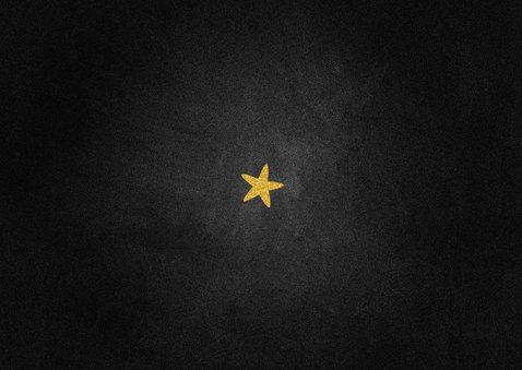 Kerstkaart foto met gouden sterren donker Achterkant