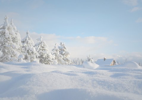 Kerstkaart fotomotief van winterlandschap 2