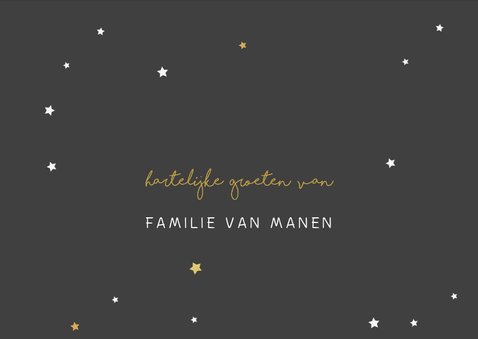 Kerstkaart goud met foto 3