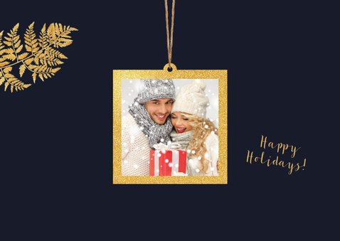 Kerstkaart goud slinger Xmas 2