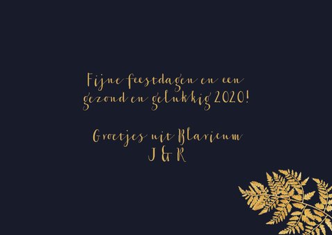 Kerstkaart goud slinger Xmas 3