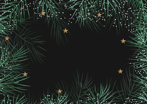 Kerstkaart gouden 2026 met foto Achterkant