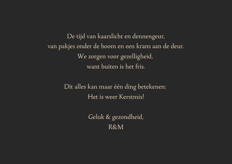 Kerstkaart gouden kerstballen 2020 grijs 3