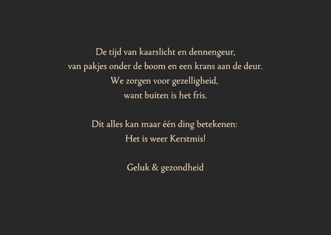 Kerstkaart gouden kerstballen 2026 colors 3